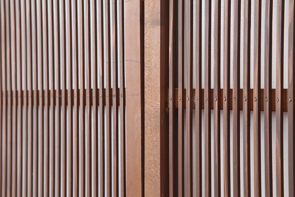 アンティーク建具 昭和初期 上品な和の空間づくりにおすすめな格子戸2枚セット(建具、引き戸)(R-036803)