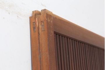 アンティーク建具 昭和初期 上品な和の空間づくりにおすすめな格子戸2枚セット(建具、引き戸)(R-036803)