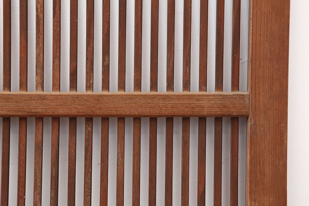 アンティーク建具 昭和初期 上品な和の空間づくりにおすすめな格子戸2枚セット(建具、引き戸)(R-036803)