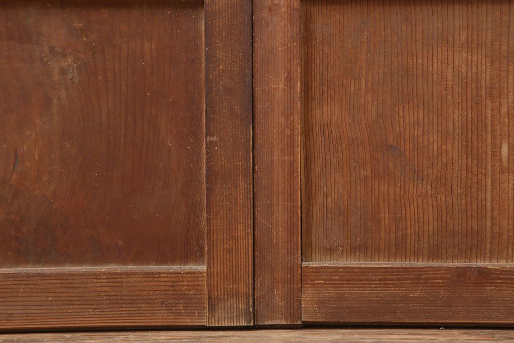 アンティーク建具 昭和初期 上品な和の空間づくりにおすすめな格子戸2枚セット(建具、引き戸)(R-036803)