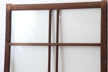 アンティーク建具　木味が魅力のレトロなガラス戸2枚セット(建具、引き戸)(R-036805)