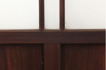 アンティーク建具　木味が魅力のレトロなガラス戸2枚セット(建具、引き戸)(R-036805)