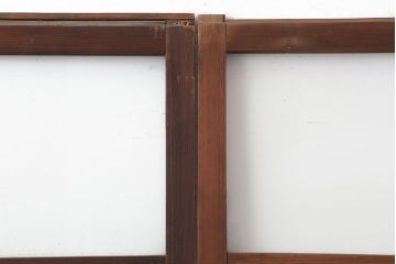 アンティーク建具　木味が魅力のレトロなガラス戸2枚セット(建具、引き戸)(R-036805)