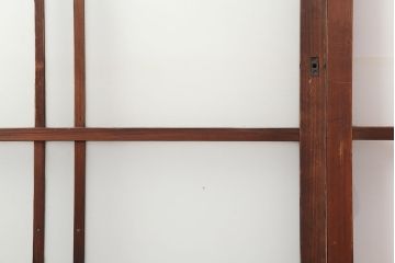 アンティーク建具　木味が魅力のレトロなガラス戸2枚セット(建具、引き戸)(R-036805)