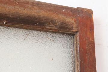 アンティーク建具　昭和初期　細身サイズ　ダイヤガラスが趣漂わせる引き戸2枚セット(建具、ガラス戸)(R-036806)