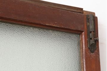 アンティーク建具　昭和初期　細身サイズ　ダイヤガラスが趣漂わせる引き戸2枚セット(建具、ガラス戸)(R-036806)