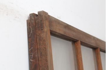アンティーク建具　昭和レトロな空間づくりにおすすめなガラス戸2枚セット(引き戸)(R-036810)