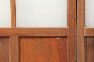 アンティーク建具　昭和レトロな空間づくりにおすすめなガラス戸2枚セット(引き戸)(R-036810)