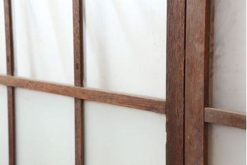 アンティーク建具　昭和レトロな空間づくりにおすすめなガラス戸2枚セット(引き戸)(R-036810)