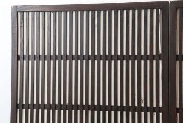 アンティーク建具　大正昭和初期　縦桟が品のある雰囲気醸し出す格子戸2枚セット(建具、引き戸)(R-036812)