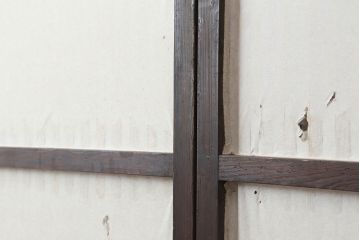 アンティーク建具　大正昭和初期　縦桟が品のある雰囲気醸し出す格子戸2枚セット(建具、引き戸)(R-036812)