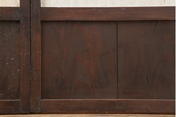 アンティーク建具　大正昭和初期　縦桟が品のある雰囲気醸し出す格子戸2枚セット(建具、引き戸)(R-036812)