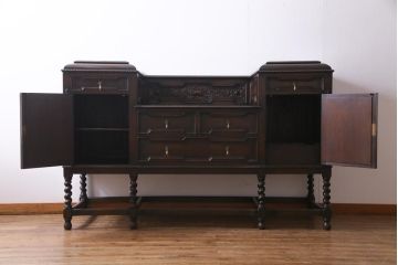 アンティーク家具　英国イギリスアンティーク　重厚なサイドボード(バーカウンター)(R-036816)
