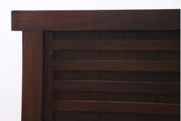 アンティーク家具　古民具・骨董　前面ケヤキ材　重厚な佇まいが存在感のある大型帳場箪笥(時代箪笥、サイドボード)