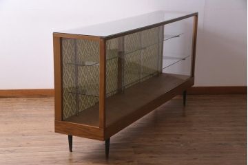 ビンテージ家具　ペイント　レトロな雰囲気がお洒落なガラスケース(ショーケース、陳列棚、ヴィンテージ)