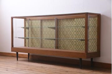 ビンテージ家具　ペイント　レトロな雰囲気がお洒落なガラスケース(ショーケース、陳列棚、ヴィンテージ)