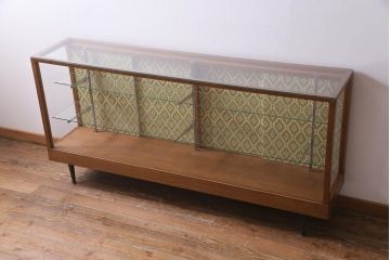 ビンテージ家具　ペイント　レトロな雰囲気がお洒落なガラスケース(ショーケース、陳列棚、ヴィンテージ)