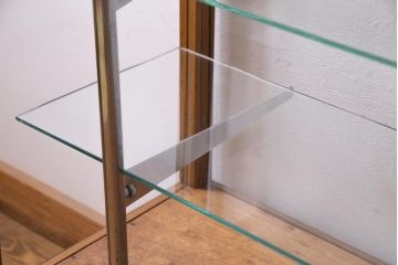 ビンテージ家具　ペイント　レトロな雰囲気がお洒落なガラスケース(ショーケース、陳列棚、ヴィンテージ)