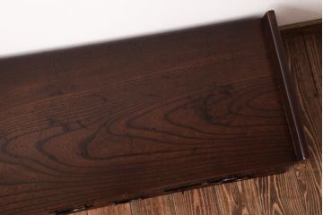 アンティーク家具　明治期　三方ケヤキ材　激レア!趣溢れる引き出し付き置き床(置床、ローボード)(R-036821)