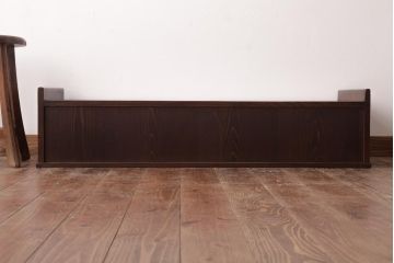 アンティーク家具　明治期　三方ケヤキ材　激レア!趣溢れる引き出し付き置き床(置床、ローボード)(R-036821)