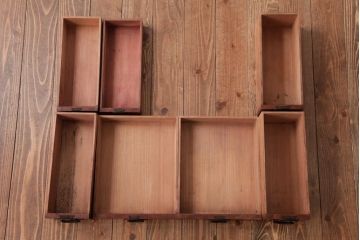 アンティーク家具　総ケヤキ材　天板一枚板　和の風情あふれる上質な両袖文机(両袖机、帳場机)