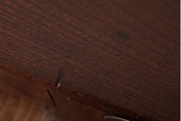 アンティーク家具　総ケヤキ材　天板一枚板　和の風情あふれる上質な両袖文机(両袖机、帳場机)