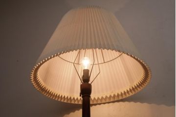 中古　松本民芸家具　和紙のシェードが情緒溢れるA型フロアスタンド(R-036824)