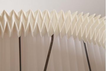 中古　松本民芸家具　和紙のシェードが情緒溢れるA型フロアスタンド(R-036824)