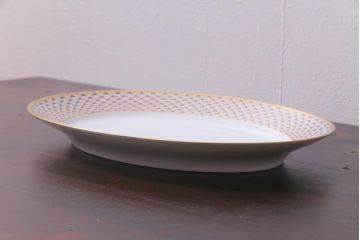 イタリア　Richard Ginori(リチャードジノリ)　インペロ・ダイヤモンド　オーバルプレート(大皿、洋食器)(R-036829)