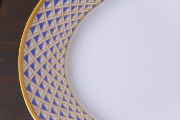 イタリア　Richard Ginori(リチャードジノリ)　インペロ・ダイヤモンド　オーバルプレート(大皿、洋食器)(R-036829)