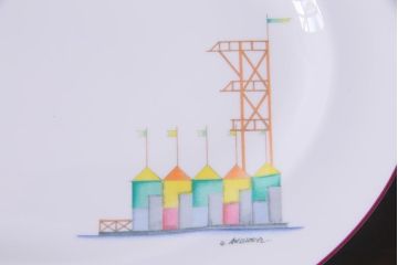 イタリア　Richard Ginori(リチャードジノリ)　船のマーク　オーバルプレート(大皿、洋食器)(R-036831)