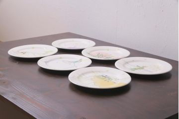 フランス　Gien(ジアン)　Le Petit Perince　星の王子さま　プレート6枚セット・箱付き(皿、洋食器)(R-036834)