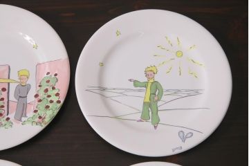 フランス　Gien(ジアン)　Le Petit Perince　星の王子さま　プレート6枚セット・箱付き(皿、洋食器)(R-036834)