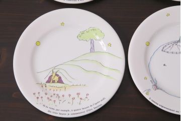フランス　Gien(ジアン)　Le Petit Perince　星の王子さま　プレート6枚セット・箱付き(皿、洋食器)(R-036834)