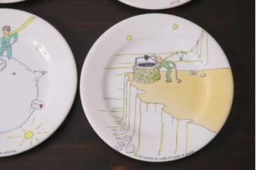 フランス　Gien(ジアン)　Le Petit Perince　星の王子さま　プレート6枚セット・箱付き(皿、洋食器)(R-036834)