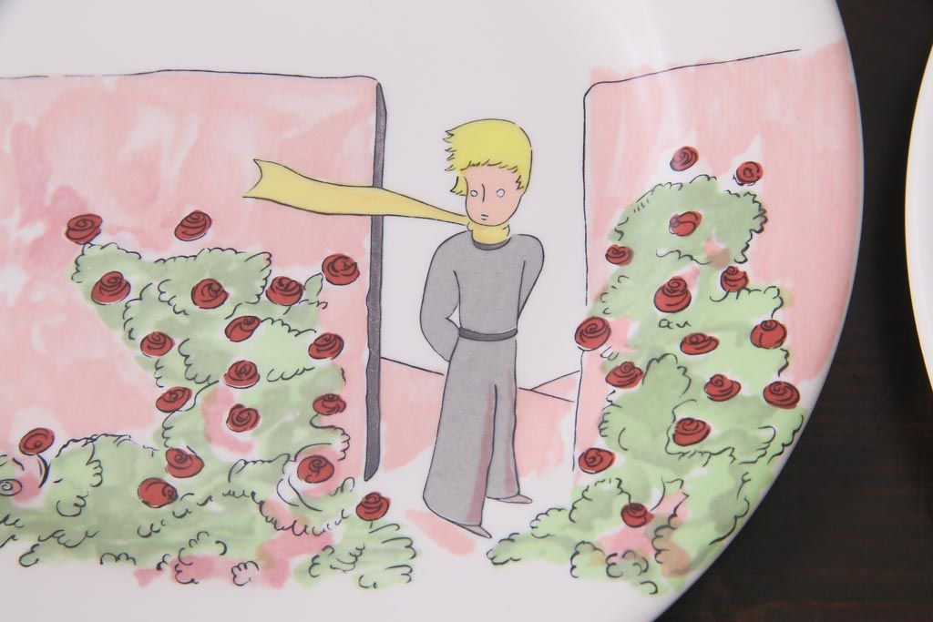 フランス　Gien(ジアン)　Le Petit Perince　星の王子さま　プレート6枚セット・箱付き(皿、洋食器)(R-036834)