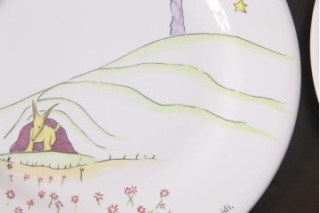 フランス　Gien(ジアン)　Le Petit Perince　星の王子さま　プレート6枚セット・箱付き(皿、洋食器)(R-036834)