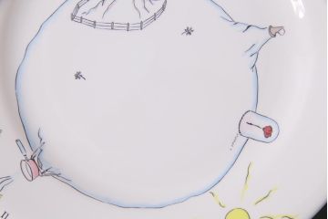 フランス　Gien(ジアン)　Le Petit Perince　星の王子さま　プレート6枚セット・箱付き(皿、洋食器)(R-036834)