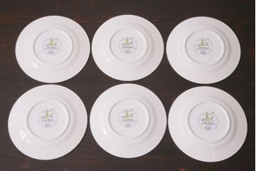 フランス　Gien(ジアン)　Le Petit Perince　星の王子さま　プレート6枚セット・箱付き(皿、洋食器)(R-036834)