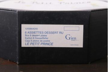 フランス　Gien(ジアン)　Le Petit Perince　星の王子さま　プレート6枚セット・箱付き(皿、洋食器)(R-036834)