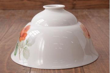 アンティーク家具　オールドノリタケ・則武(日陶)　ローズ(薔薇)　鮮やかな絵柄が目を引く電笠(天井照明、シェード)(R-036835)