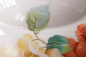 アンティーク家具　オールドノリタケ・則武(日陶)　ローズ(薔薇)　鮮やかな絵柄が目を引く電笠(天井照明、シェード)(R-036835)