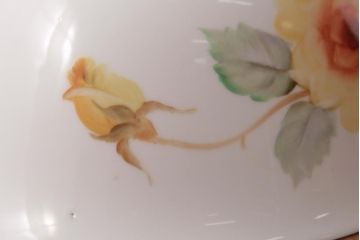 アンティーク家具　オールドノリタケ・則武(日陶)　ローズ(薔薇)　鮮やかな絵柄が目を引く電笠(天井照明、シェード)(R-036835)