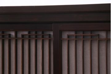 ラフジュ工房オリジナル　アンティーク建具リメイク　組子が目を引く書院戸を活かした和風キャビネット(収納棚、戸棚)(R-036840)