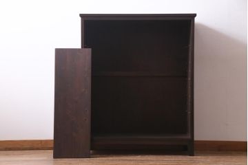 ラフジュ工房オリジナル　アンティーク建具リメイク　組子が目を引く書院戸を活かした和風キャビネット(収納棚、戸棚)(R-036840)