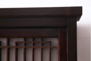 ラフジュ工房オリジナル　アンティーク建具リメイク　組子が目を引く書院戸を活かした和風キャビネット(収納棚、戸棚)(R-036840)