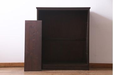 ラフジュ工房オリジナル　アンティーク建具リメイク　組子が目を引く書院戸を活かした和風キャビネット(収納棚、戸棚)(R-036841)