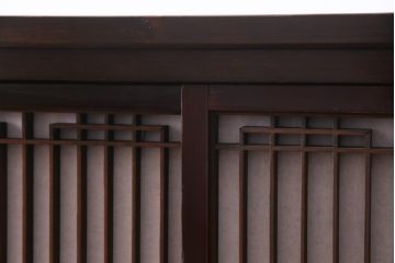 ラフジュ工房オリジナル　アンティーク建具リメイク　組子が目を引く書院戸を活かした和風キャビネット(収納棚、戸棚)(R-036841)