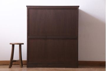 ラフジュ工房オリジナル　アンティーク建具リメイク　組子が目を引く書院戸を活かした和風キャビネット(収納棚、戸棚)(R-036841)