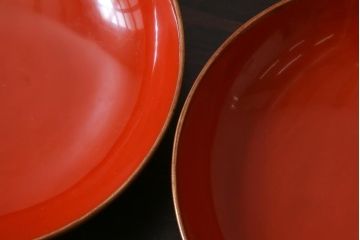 大正昭和初期　沈金蒔絵　松竹梅　茶色吸物椀10客セット・箱付き(漆器、木製椀)(R-036844)